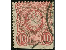 “HAMBURG-L.E. 5.FEBR.75” (Spalink 17-15) recht klar auf loser Marke 10 Pfge lilarot. Die farbfrische Marke ist an zwei Seiten