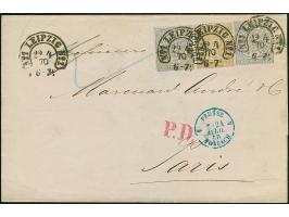 “LEIPZIG No. 1 22.4.70” (Spalink 21-1) mehrfach klar auf zwei Einzelmarken Norddeutscher Postbezirk 2 Gr. und Einzelmarke 5 G