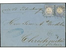 “LÜBECK BHF. E.P.B. 9.JULI.72” (Spalink 22-3) zweimal klar auf zwei Einzelmarken kleiner Schild 2 Gr. grauultramarin als tari