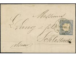 “METZ 18.NOVBR.74” (Spalink 25-2) klar auf großer Schild 2 Gr. grauultramarin auf komplettem Faltbrief nach Schlettstatt mit 
