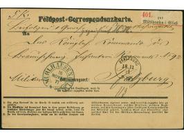 “MÜHLHAUSEN i. ELS 16.NOVBR.71” (Spalink 26-1) sehr klar auf amtlicher Feldpost-Correspondenzkarte als portofreie Militaria-P