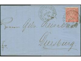 "MÜHLHEIM A.D. RUHR 3.DECBR.71 (Spalink 27) klar auf Norddeutscher Postbezirk 1 Gr. gezähnt auf komplettem Faltbrief nach Dui