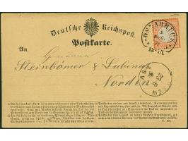 “OSNABRÜCK 22.AUG.72 (Spalink 30-1) klar auf kleiner Schild ½ Gr. rötlichorange mit Plattenfehler ”Kerbe im Innenkreis unter 