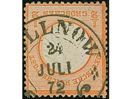 “POLLNOW 24.JULI.72” (Spalink 31) klar auf loser Marke kleiner Schild ½ Gr. orangerot mit Plattenfehler “S in POST mit hellem