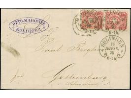 “SOLINGEN 16.NOVBR.76” (Spalink 34-3) mehrfach klar auf senkrechtem Paar 10 Pfge lilarot auf komplettem Faltbrief nach Götebo