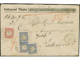 “SOLINGEN 31.AUG.72” (Spalink 34-3) mehrfach recht klar auf kleiner Schild 1 Gr. karmin sowie senkrechtem Paar und Einzelmark