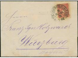 “STRASSBURG i. ELS. BHF. 11.OCTBR.75” (Spalink 36-2N) klar auf 10 Pfge. dunkelkarmin auf komplettem Faltbrief nach Würzburg m