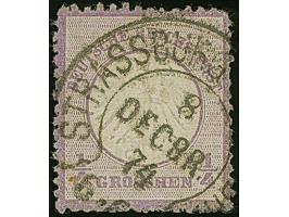 “STRASSBURG i. ELS. BHF. 8.DECBR.74” (Spalink 36-4) klar auf loser Marke kleiner Schild ¼ Gr. violett. Die farbfrische Marke 
