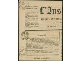“STRASSBURG I. ELS. APRIL 74” (Spalink 36-6) ohne Tagesdatum zweimal klar auf der 1. Seite der Zeitung “L'Institut” vom 22.4.