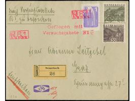 Österreich: 1931, Schmiedl Rakete R1 vom 9.9., R-Brief mit 20 Gr. und 30 Gr. mit Stempel "SEMRIACH 9.IX.31" und Raketenpost-V