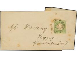 “COELN 20.11.74” (Spalink 4-2N2) klar auf Ganzsachen-Streifband großer Schild ⅓ Gr. nach Leipzig. Das Streifband mit Gelbflec