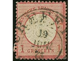 “CREFELD 19.JUNI.73” (Spalink 6-6) klar auf loser Marke 1 Gr. karmin mit Doppelprägung (1. Prägung um ca. 2 mm nach links ver