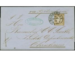 “HAMBURG I.A. 20.DECBR.72” (Spalink 17-1) sehr klar auf kleiner Schild 5 Gr. ockerbraun als tarifgerechte Einzelfrankatur auf