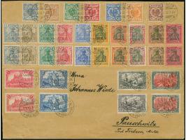 1902, Germania und Repräsentative Darstellung ohne Wz. 2 Pfg.-5 M. mit sauberen Ersttagsstempeln "TREBSEN 1.4.02", zusammen m