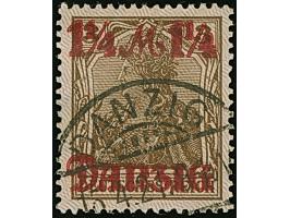 1¼ M. auf 3 Pfg. mit doppeltem Netzunterdruck, Spitzen nach unten, mit zeitgerechter Entwertung “DANZIG (*5e) 15.4.21”, in ei