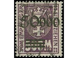 1923, 50000 auf 500 M. mit rußigem Aufdruck, sauber mit zeitgerechter Entwertung “OLIVA C FSD 3.10.23”, in einwandfreier Erha