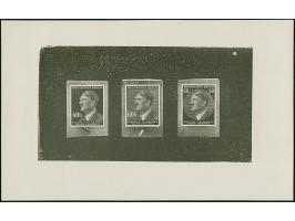 1942, Hitler 60 H., drei verschiedene Fotoessays, waagerecht nebeneinander gedruckt auf gestrichenem, ungummierten Papier (17