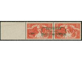 1940, Musica 50+20C. im waagerechten Seitenrandpaar mit gemeinsamem waagerechten Aufdruck, postfrisch, tadellos, sehr selten,