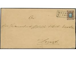 PERNAU (Estonia): 10 kopeck brown and blue, good to large margins, tied by clear boxed "PERNOV 20 MAI 1858" to lettersheet (2