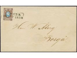 REVAL (Estonia): 10 kopeck brown &amp; blue, nice large even margins, tied by boxed pre-philatelic "REVAL 26 APR. 1858" to le