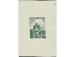 1939, Landesmuseum und Turm Brünn 1,20K., dunkelgraugrün, Einzelabzug in von der endgültigen Ausgabe etwas abweichendem Forma