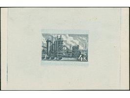 1939, Industriewerke Mährisch-Ostrau 4K. schwärzlichblau, Einzelabzug in von der endgültigen Ausgabe etwas abweichendem Forma