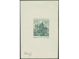 1939, Burg Pernstein 80H. schwärzlichgraugrün, Einzelabzug in abweichendem Format, die Schriftleisten sind nicht vollständig 