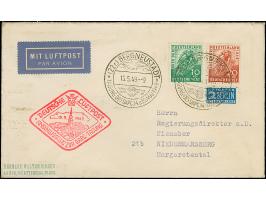 1949, Radrennen 10 und 20 Pfg. mit Ersttagsstempel “BERGNEUSTADT 15.5.49” auf Sieger-Luftpostbrief zum Anschlussflug zur DAPC