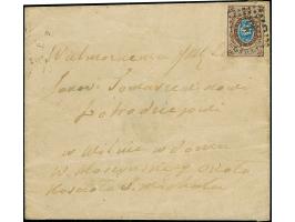 TELSHI (Lithuania): 10 kopeck brown &amp; blue, slightly touched at upper right, otherwise good to large margins, tied by dot