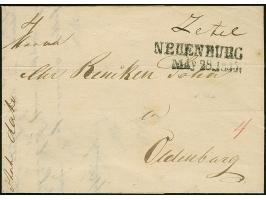 “ZETEL” handschriftlicher Aufgabevermerk auf komplettem Faltbrief (datiert Zetel 28.5.1835) mit schwarzem L2 “NEUENBURG MAY 2