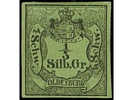 1852, ⅓ Sgr. auf grün, farbfrisch und allseits voll- bis breitrandig, ungebraucht ohne Gummi, in tadelloser Erhaltung, Fotobe