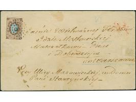 WILNO (Lithuania): 10 kopeck brown &amp; blue, ample to large &nbsp;margins, tied by dotted circle "5" to small cover to Warz