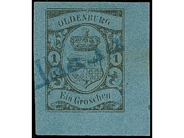 1 Gr. lebhaftgraublau aus der rechten unteren Bogenecke mit 5-6 mm Bogenrand, sauber mit blauem L1 “BERNE”. Die farbfrische M