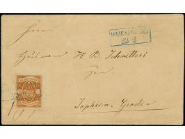 ½ Gr. orangebraun mit blauem Rahmenstempel “HOHENKIRCHEN 23.2.” als tarifgerechte Einzelfrankatur auf komplettem Faltbrief al