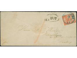 2 Gr. rot mit blauem DKr. “OLDENBURG 26.7.(62)” als tarifgerechte Einzelfrankatur auf kleinformatigem Briefkuvert nach Hambur