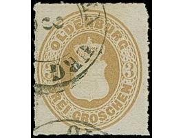 3 Gr. braun mit Durchstich 10 und schwarzem DKr. “OLDENBURG 3…”, in einwandfreier Erhaltung, Fotobefund Berger BPP (2010)
