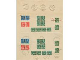 1940, Vorlagebogen des Postamts Cassel-Nord, oben mit verschiedenen Stempelabschlägen “CASSEL NORD 14 * 5 -7" sowie “CASSEL-N
