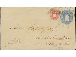 1863/67, Umschlag 2 Gr. blaßultramarin mit tarifgerechter Zufrankatur Ausgabe 1862 1 Gr. karmin mit Durchstich 10, jeweils mi