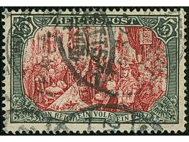 1900, Reichspost 5 M. ohne Nachmalung, farbfrisch und sehr gut gezähnt, sauber entwertet "HETTSTEDT 2.. 12.02". Einwandfrei. 