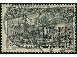 3 M. schwarzpurpurviolett, gez. 26:17, mit Firmen Lochung "EB" sauber entwertet "RATHENOW 2.10.07". Einwandfrei. Fotoattest J