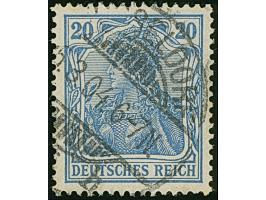 20 Pfg. grauultramarin, farbfrisch und gut gezähnt, sauber gestempelt "DÜSSELDORF 15.3.04". Einwandfreies Stück der seltenen 