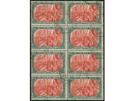 Friedensdruck 5 M. gelblichrot quarzend, senkrechter 8er-Block, sauber entwertet "UNTERTÜRKHEIM 13 SEP 11". Einwandfrei. Foto