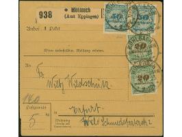 Korbdeckel 50 Mrd. M. gezähnt im waagerechten Paar und senkrechtes Paar 20 Mrd. M. gezähnt je mit Stempel “MÜHLBACH 24.11.23”