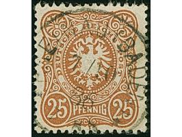 25 Pfg. braunocker, farbfrisch und gut gezähnt, sauber gestempelt, links kleine Zahnstauchung geglättet, sonst einwandfrei. E