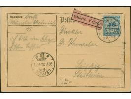 Korbdeckel 50 Mrd. M. gezähnt mit Stempel “MUENCHEN 2 B.P. 29.NOV.23” als tarifgerechte Einzelfrankatur auf Eilboten-Karte mi