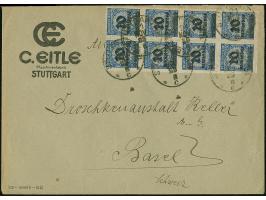 10 Mrd. &nbsp;auf 20 Mio. M. durchstochen im senkrechten 8er-Block je mit Stempel “STUTTGART 21.11.23” als tarifgerechter Meh