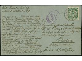 1923, Rentenpfennig 5 Pfg. mti Stempel “ELBING 8.12.23” auf Postkarte an das Auswärtige Amt in Berlin mit Hinweis “Kurierabfe