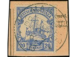 “MANUS DNG 16.7.13” klar auf Kaiseryacht 20 Pfg. auf Postanweisungs-Briefstück, in einwandfreier Erhaltung, sign. Dr. Lantelm