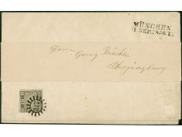 1 Kr. schwarz, Platte II, farbfrisch und allseits breitrandig, teils mit Zwischenlinien, mit sauber aufgesetztem gMR "217" un