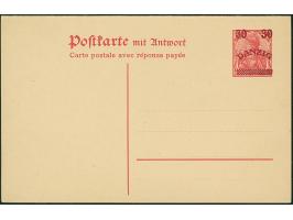 1920, Bogenförmiger Aufdruck auf Germania 30 auf 10 Pfg., mit abweichender Ur-Doppelganzsachenkarte Deutsches Reich P108, ung